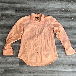 Men's Peach Button-Up Egyptian Cotton Dress Shirt